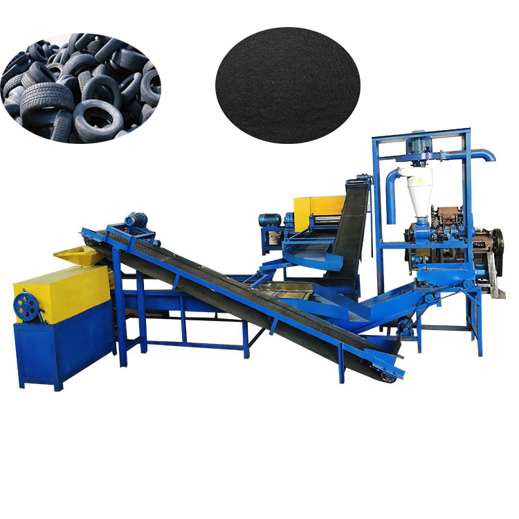 Rubber powder production line | waste tire recycling plant 5 powder mill and screening unit