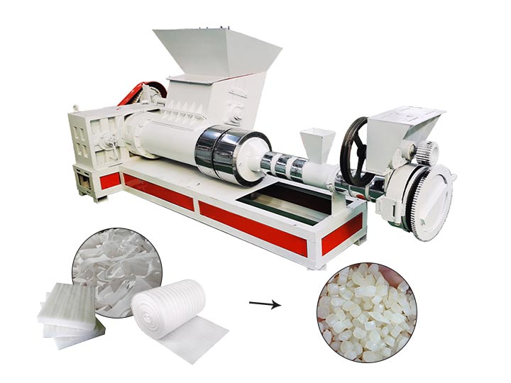 Machine de granulation de mousse EPE pour déchets | machine de recyclage de feuilles de polystyrène