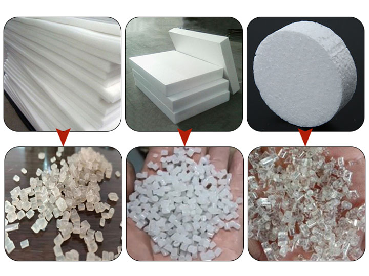finished products of EPE Styrofoam Pelletizing Machine