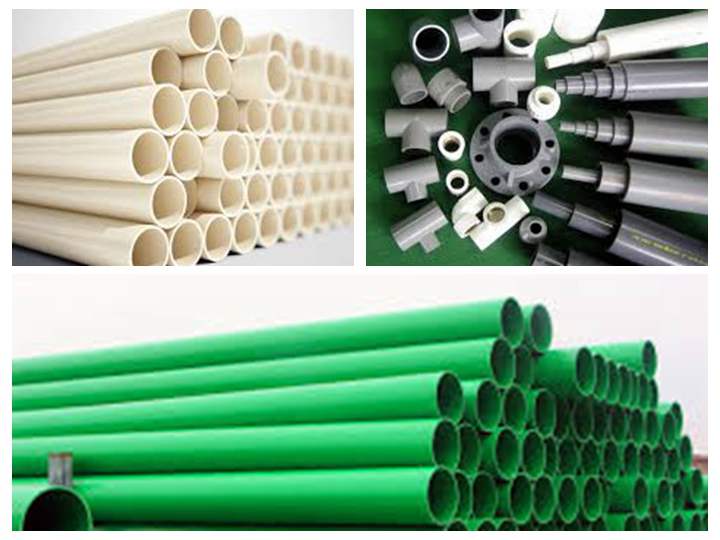 Plastic pipe making machine | PVC pipe production line 3 PVC pipes
