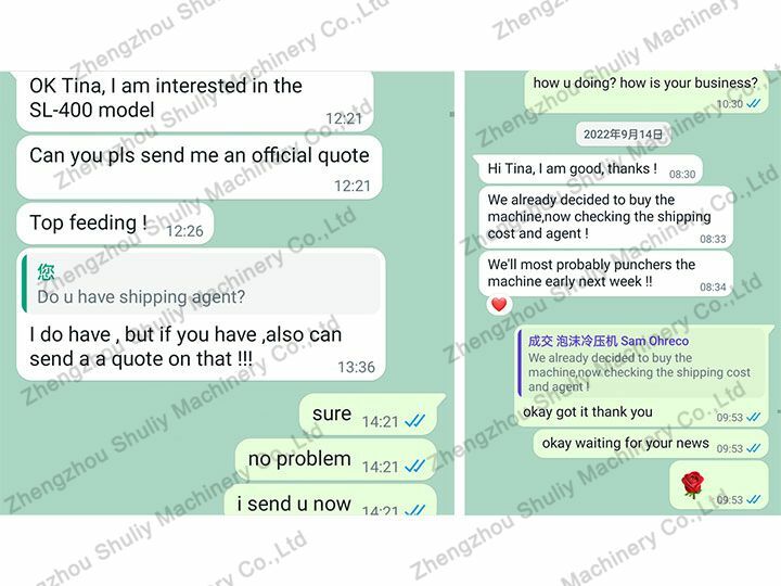Shuliy Group’s Global Customers 9 chat records1