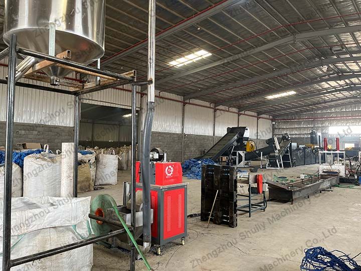 Waste PP PE flake recycling line 1 Plastic pelletizing plant