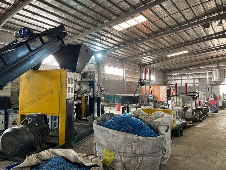 100-500kg/h waste plastic recycling pelletizing machine in Saudi Arabia 4 waste plastic recycling pelletizing machine