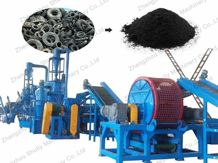 Automatic rubber powder production line