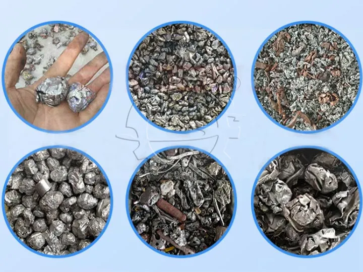 End products of Scrap Metal Shredder
